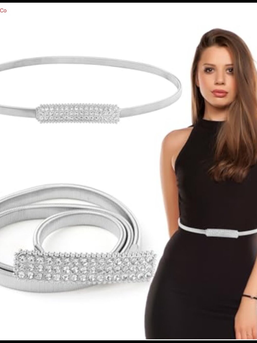 Skinny Metal Waist Belt Adjustable Stretchy Women's Belt for Dresses Wedding